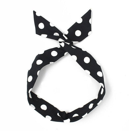 Cotton Polka Dots Wired Headband