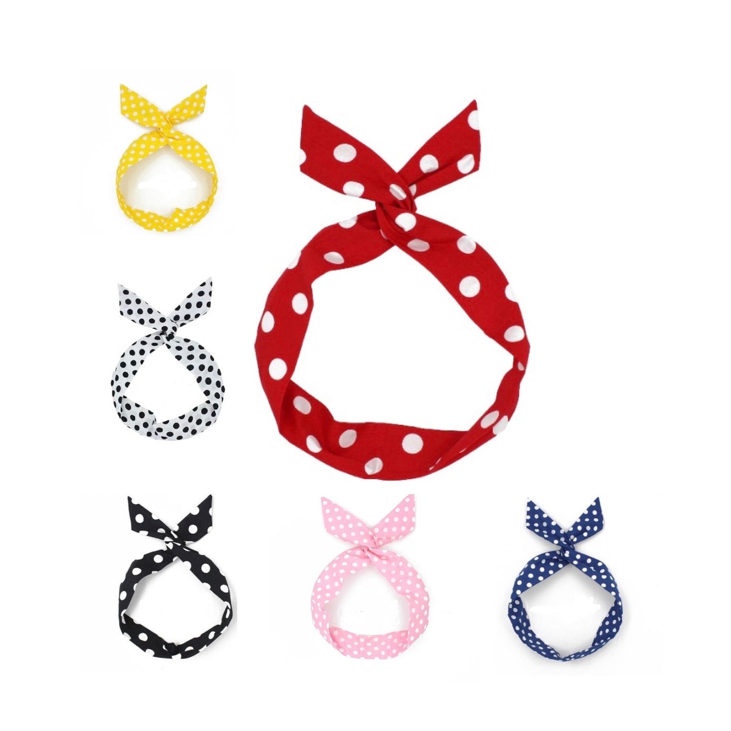 Cotton Polka Dots Wired Headband