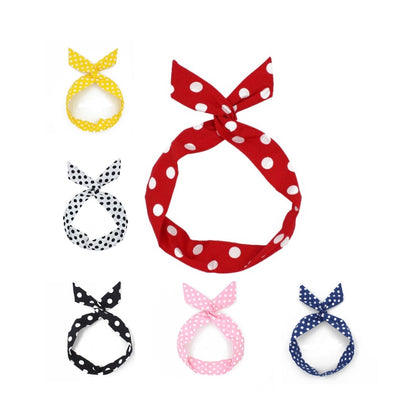 Cotton Polka Dots Wired Headband