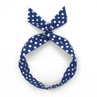 Cotton Polka Dots Wired Headband