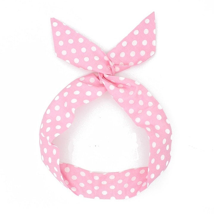 Cotton Polka Dots Wired Headband
