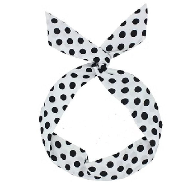 Cotton Polka Dots Wired Headband