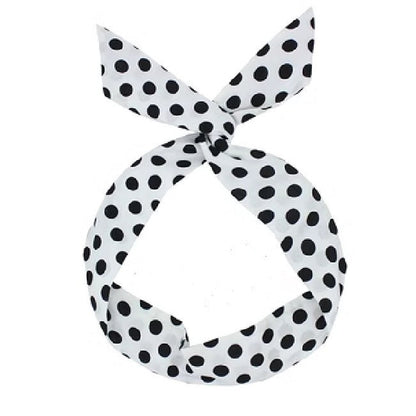 Cotton Polka Dots Wired Headband